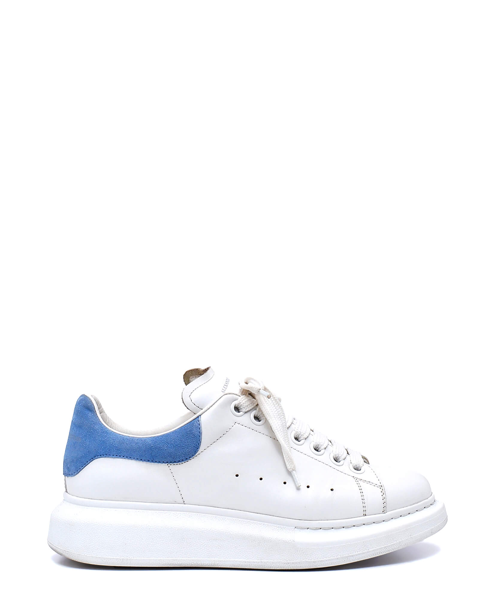 Alexander McQueen- White Leather&Blue Suede Oversized Sneakers /40,5